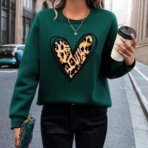NEW Heart and Leopard Print Sweatshirt